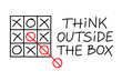 Think Outside The Box Tic Tac Toe Illustration