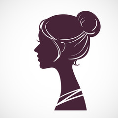 Wall Mural - Women silhouette head 