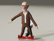 © westwindgraphics - a cartoon rendering of an old man on a burning hoverboard