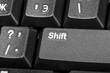 Poster - Electronic collection - detail black computer keyboard with key