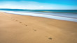Aberdovey Aberdyfi Wales Snowdonia UK  vast beautiful seascape holiday destination footprints on the sand horizontal 