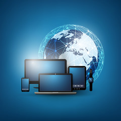 Poster - Cloud Computing Design Template With Different Devices