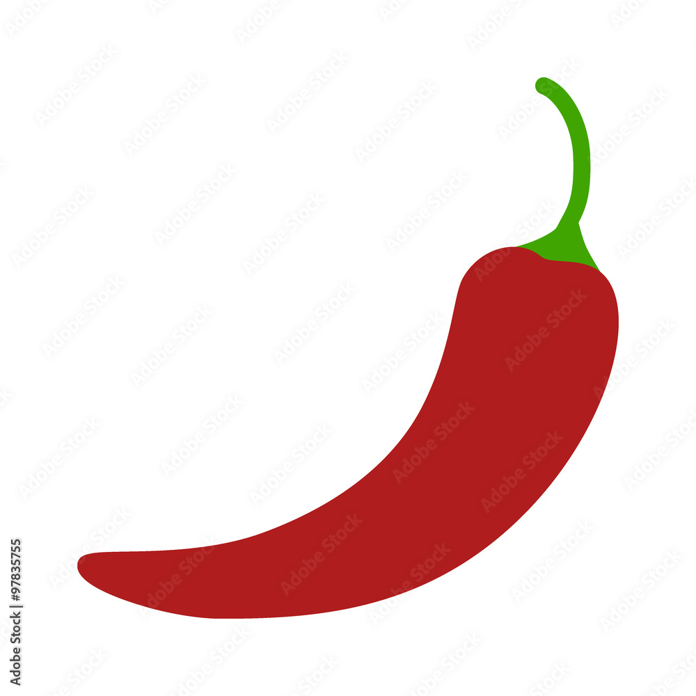 Hot chili pepper flat icon for apps and websites - obrazy, fototapety, plakaty 