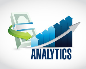 bills and color graph analytics illustration