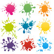 Colorful ink spots set vector