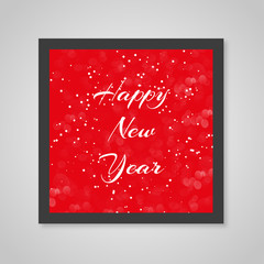 Canvas Print - merry christmas card red color in snow