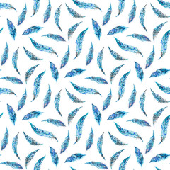 Sticker - Watercolor feathers background