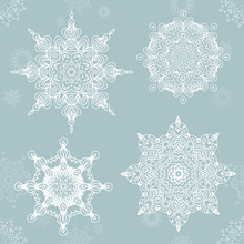 Abstract Snowflake. Vector Mandala For Christmas. Graphic Template For Your Design.