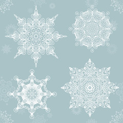 Abstract snowflake. Vector Mandala for christmas. Graphic template for your design.