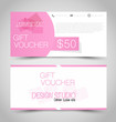 © Natalie Adams - Gift card voucher. Business banner template. Pink color.