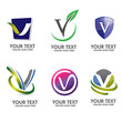 Elegant Letter V logo concept vector set