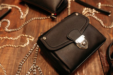 Leather Luxury  Woman's Bag With Gold Chain