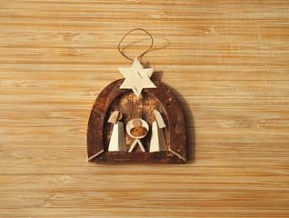 wooden Nativity Scene