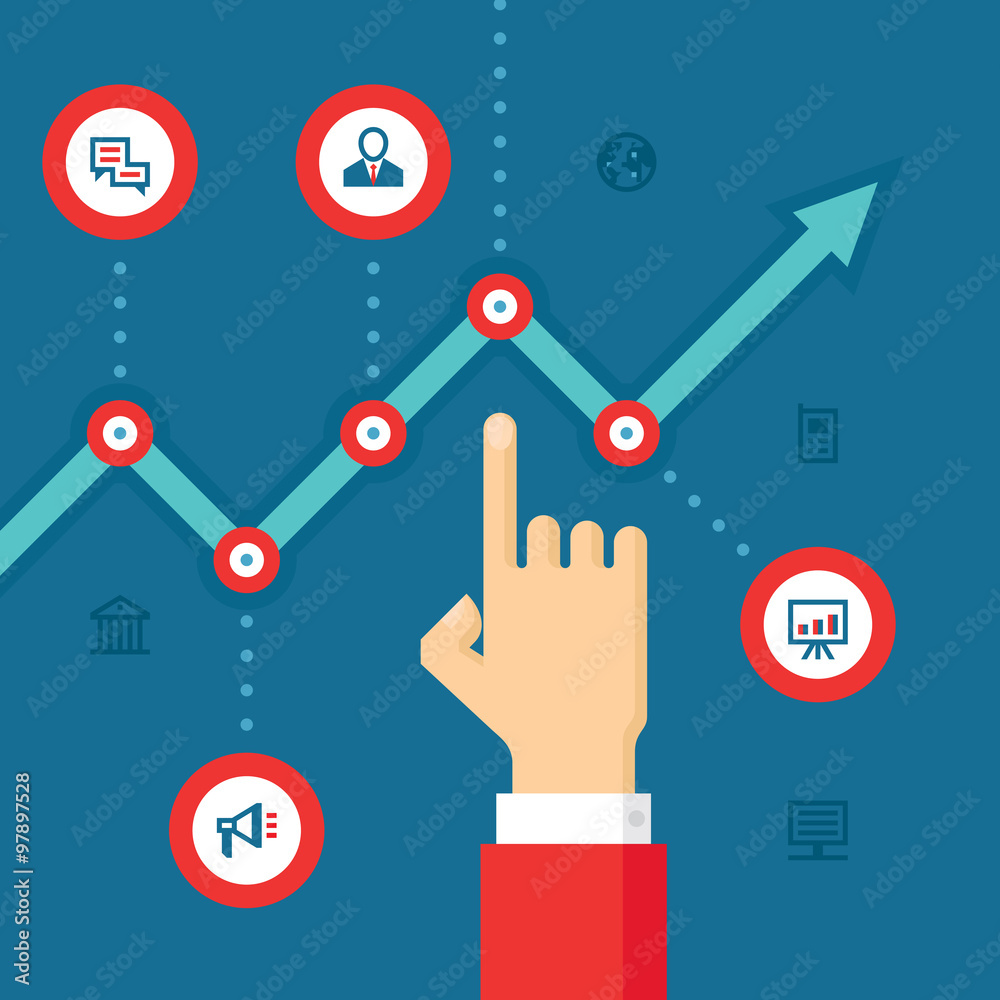 Business infographic growth - vector Illustration in flat style design ...