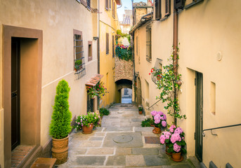  Beautiful street of Montepulciano, Tuscany