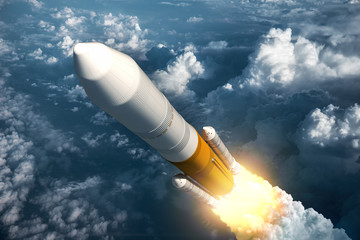 Wall Mural - cargo launch rocket takes off