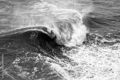 Dynamic black and white waves Fototapeta