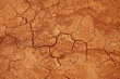 Texture of cracked red clay soil