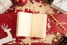 Christmas Concept Notebook Paper Deer Retro Template