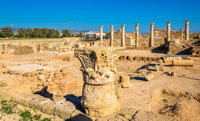 Canvas Print - Roman columns in Paphos Archaeological Park - Cyprus