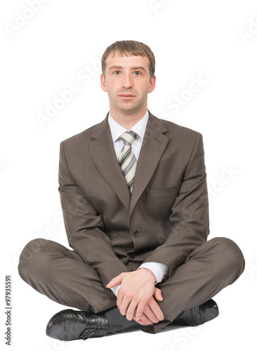 Businessman in lotus posture