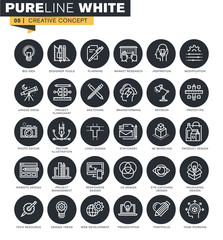 Poster - thin line web icons collection for graphic design, web design, modeling, design process.