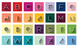 Flat Design Letters, icons alphabet concept background