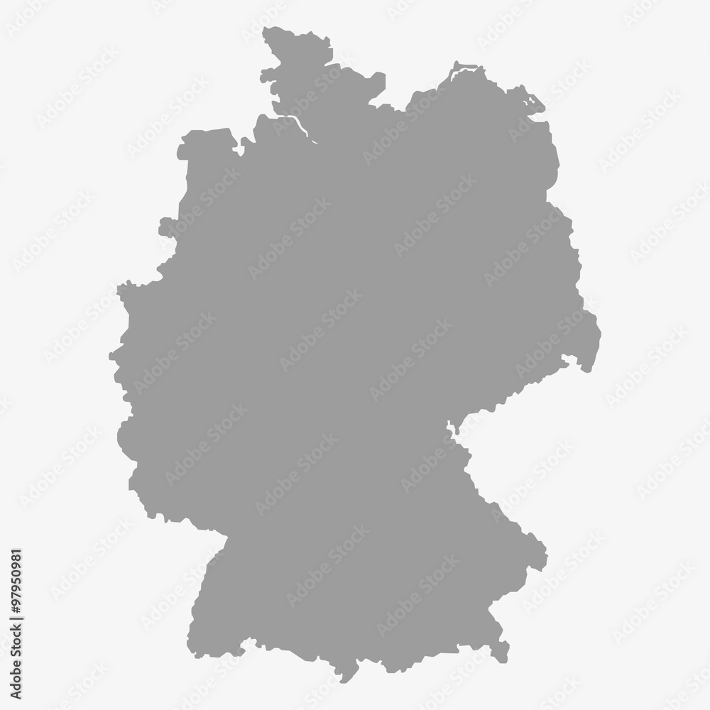 Map of the Germany in gray on a white background - obrazy, fototapety, plakaty 