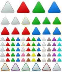 Poster - Color metallic rounded triangle button set