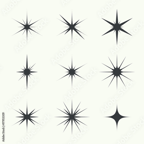 Fotografía Vector set of sparkle lights