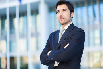 Sticker - Handsome business man outdoor