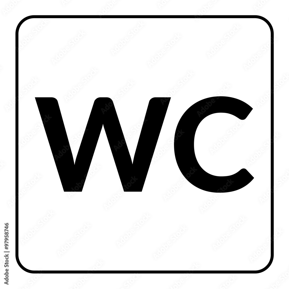 Restroom WC sign. Male and female toilet icon denoting restroom ...