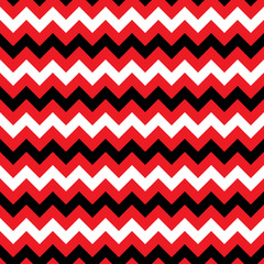 Wall Mural - zigzag seamless pattern - abstract geometric texture in white, black and red color. fashion graphics