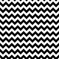 Wall Mural - zigzag seamless pattern - vector abstract geometric texture in black and white color. fashion graphi