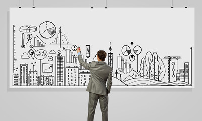 Wall Mural - Presenting business strategy 