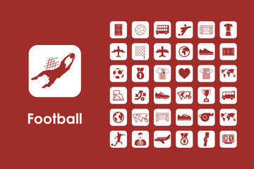 Wall Mural - Set of football simple icons