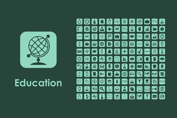 Poster - Set of education simple icons