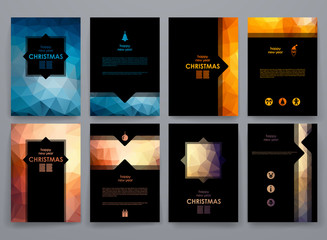 Poster - Set of brochure, poster design templates in Christmas style