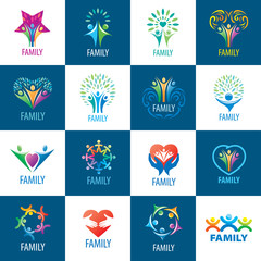 Wall Mural - set logos family