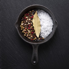 peppercorns and sea salt