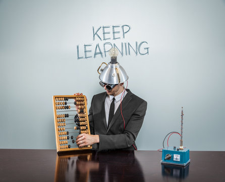 Keep learning concept with businessman