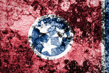 Tennessee State Flag Painted On Concrete Wall 