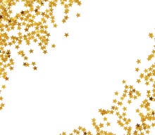 Golden Star Shaped Confetti Frame