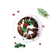 Christmas Pudding - Watercolor Food Collection