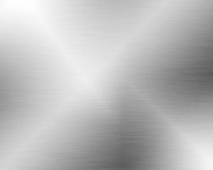 Metal background or texture of brushed steel plate with reflection