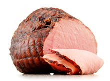 Piece Of Ham Isolated On White Background