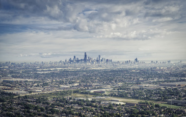 Canvas Print - Aerial view od Chicago Downtown