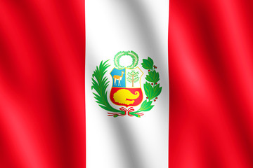 Wall Mural - Flag of Peru waving in the wind