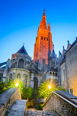 Poster - Bruges, Church of Our Lady, Belgium