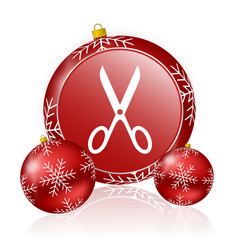 Poster - scissors christmas icon